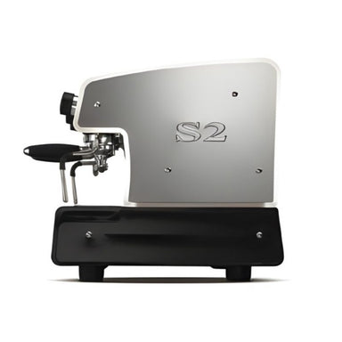 Side of La Spaziale S2 TA espresso machine on white background
