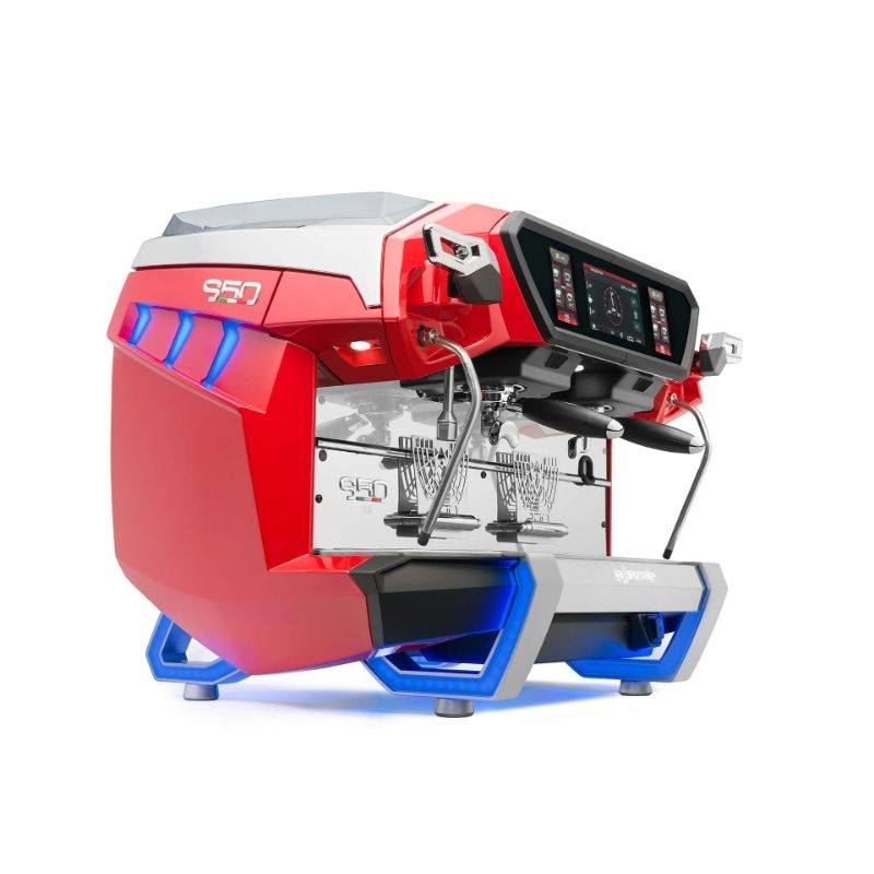 Side of red La Spaziale S50 3.0 TA 2 Group on a white background