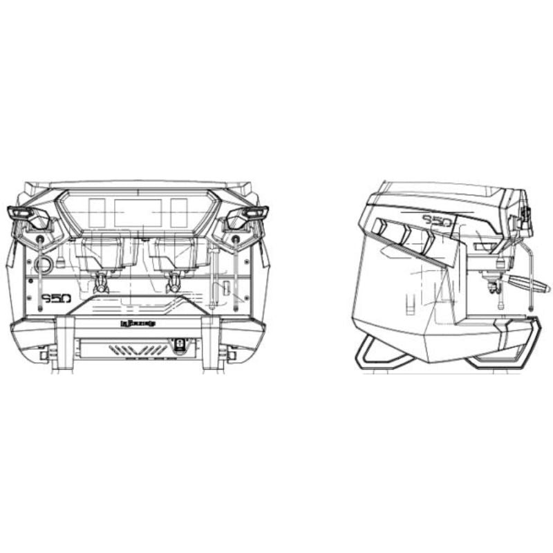 Technical drawings La Spaziale S50 Performance TA on a white background